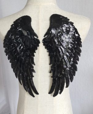 Sequined Angel Wings Embroidered Cloth Stickers Patch Decal Adhesive Ornaments Accessories Handmade Diy