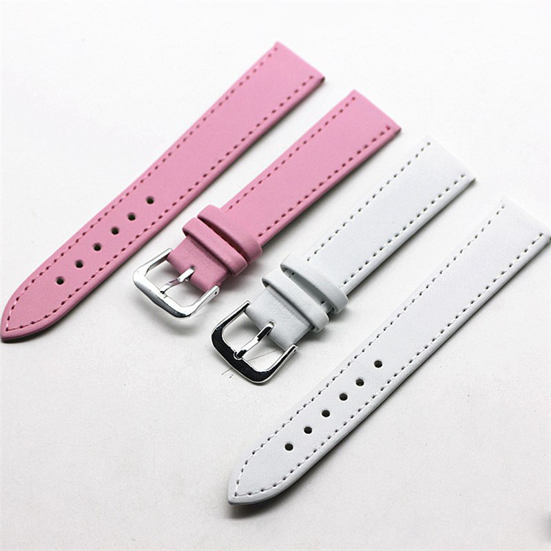 Watch Accessories Color Glossy Cow Leather Watch Strap Ultra-Thin Pressing Line Colorful Strap Men's and Women's Thin Calfskin Parts - 图片 4