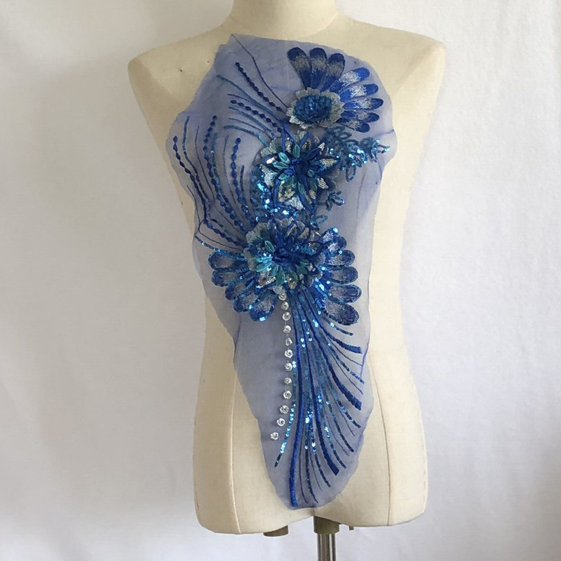 Three-Dimensional Sequin Gauze Embroidered Cloth Stickers Large Patch Cheongsam Clothes Skirt Decorative Accessories Diy - Image 13