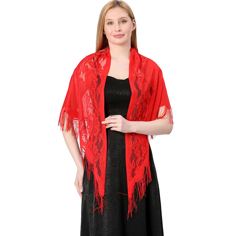 Lace Triangular Binder Shawl Wedding Dress Scarf Party Ball Dinner Shawl Fashion - 图片 14