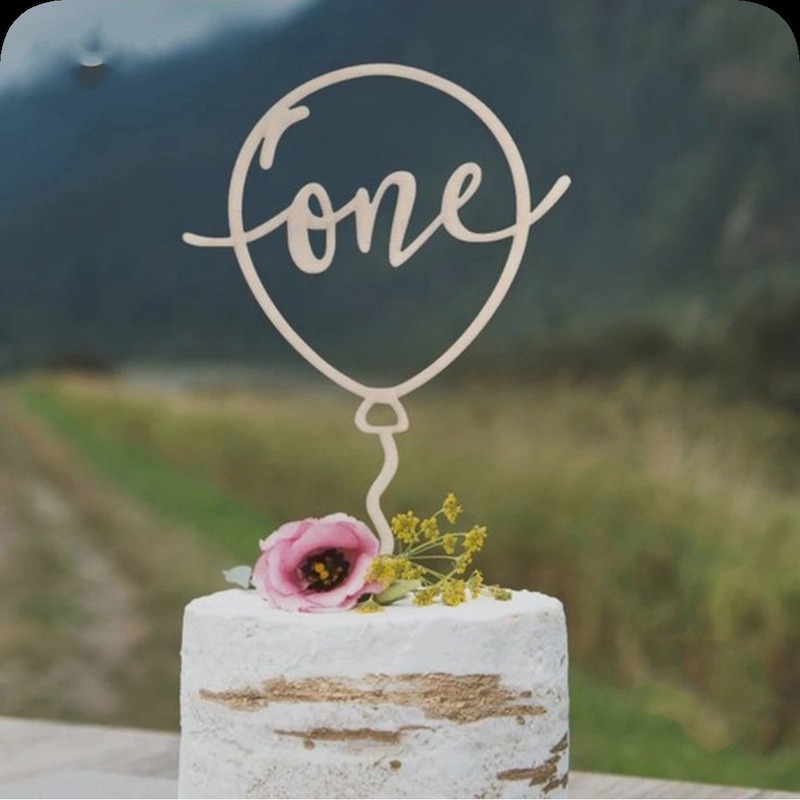 2024 New One Cake Topper Wooden One Baby Cake Topper Acrylic Gold Topper for Kid 1st Birthday Party Cake Decorations Baby Shower - 图片 4