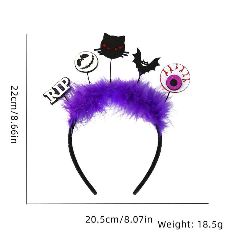Halloween Hairband Decoration Party Decoration Supplies Photo Props Bat Cat Pumpkin Headband - 图片 19