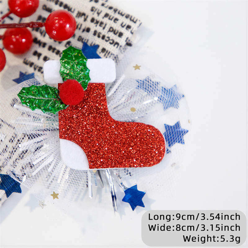 2PC Christmas Hairpin Headdress Children's Party Decor Cartoon Side Clip Christmas Duckbill Clip - Image 20