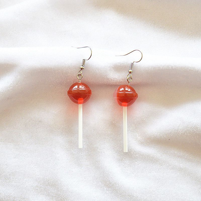 European and American Simulation Candy Toy Earrings Sweet Personality Creative Three-Dimensional Resin round Lollipop Earrings Long Earrings for Women - 图片 5