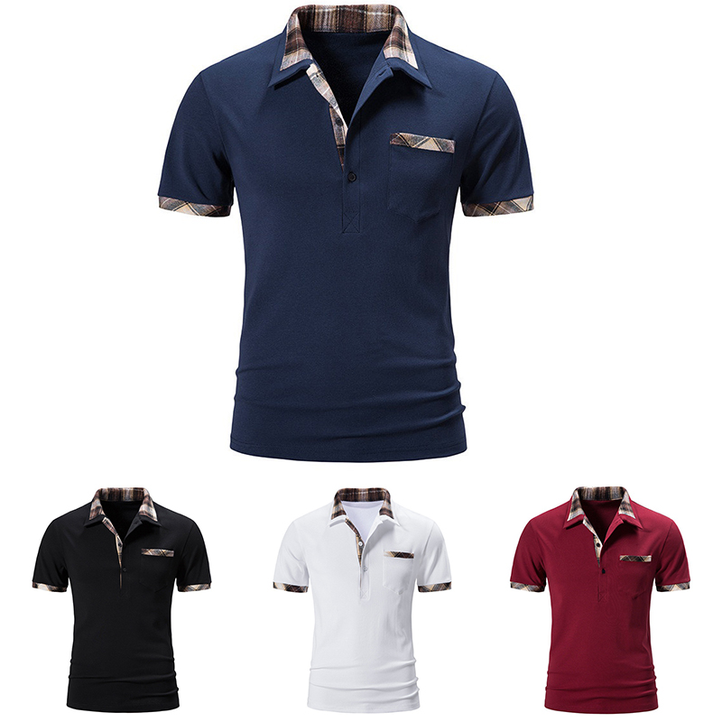 Mens Shirts Short Sleeve Tee Top Summer Casual Muscle Golf Plaid T-Shirt UK - Image 10