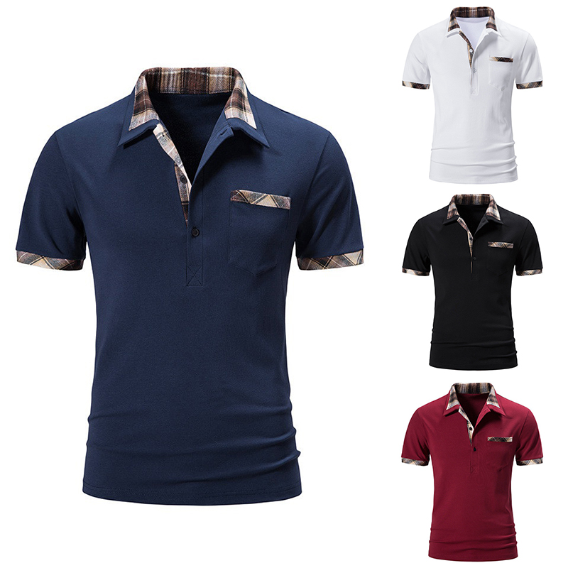 Mens Shirts Short Sleeve Tee Top Summer Casual Muscle Golf Plaid T-Shirt UK - Image 15