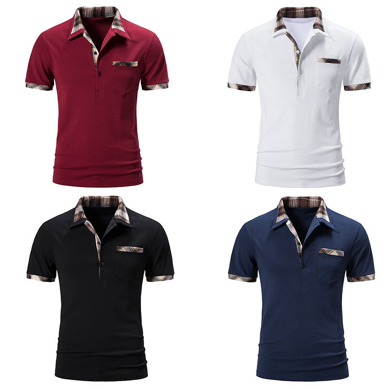 Mens Shirts Short Sleeve Tee Top Summer Casual Muscle Golf Plaid T-Shirt UK - Image 12