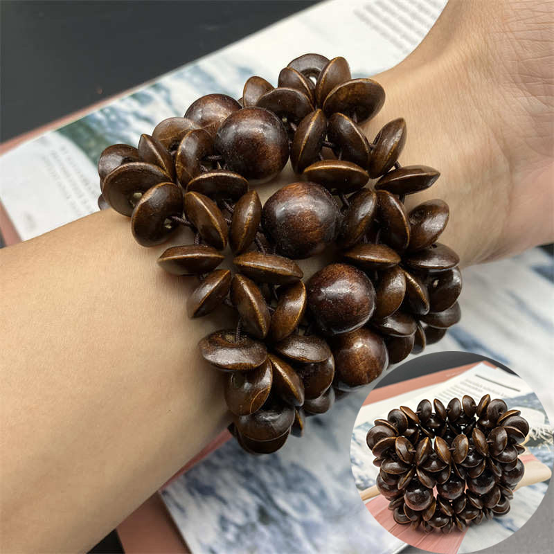 Width Bracelet Wooden Bracelet Anti-Allergy Beaded Bracelet Retro Baking Paint - 图片 10