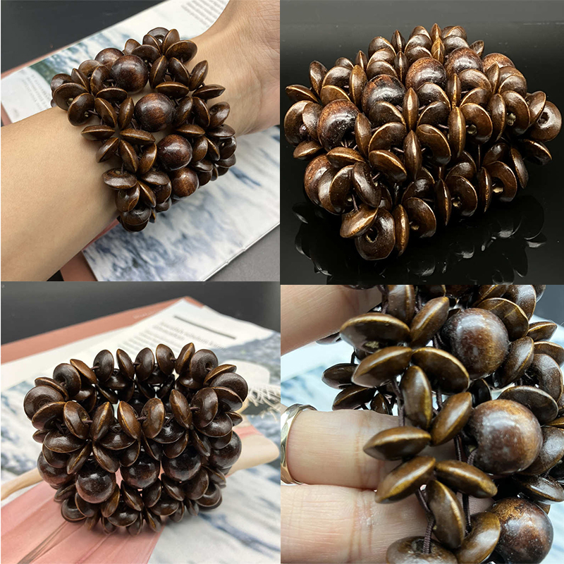 Width Bracelet Wooden Bracelet Anti-Allergy Beaded Bracelet Retro Baking Paint - 图片 11
