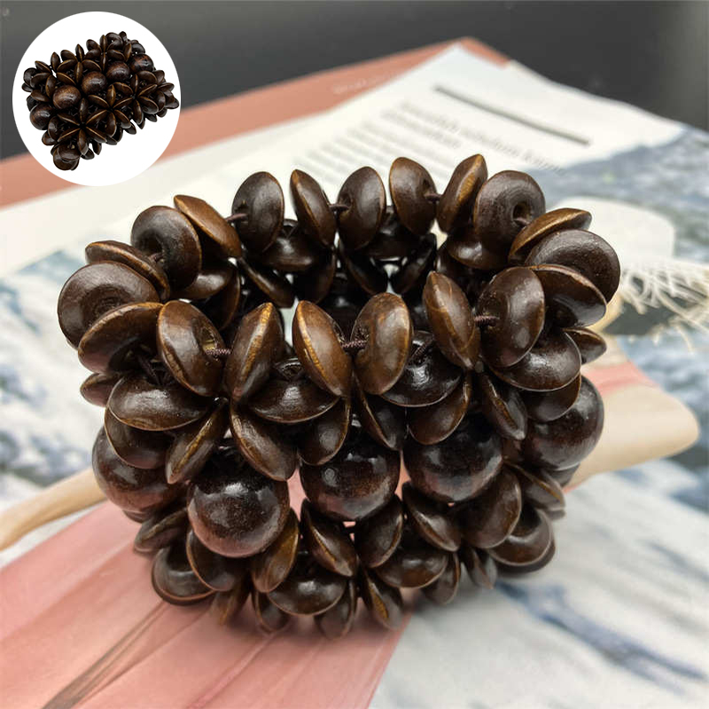 Width Bracelet Wooden Bracelet Anti-Allergy Beaded Bracelet Retro Baking Paint - 图片 8