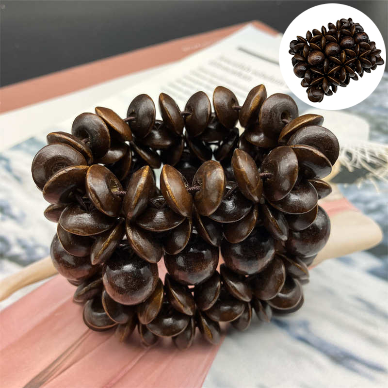 Width Bracelet Wooden Bracelet Anti-Allergy Beaded Bracelet Retro Baking Paint - 图片 9