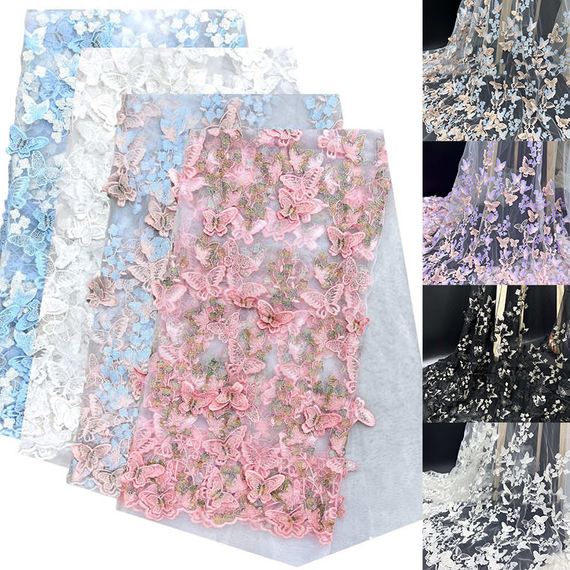 Unilateral Milk Silk 3D Butterfly Lace Mesh Three-Dimensional Embroidery Fabric Lace - 图片 12