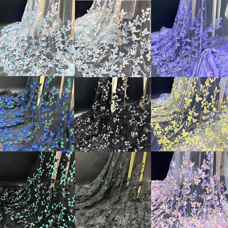 Unilateral Milk Silk 3D Butterfly Lace Mesh Three-Dimensional Embroidery Fabric Lace - 图片 14