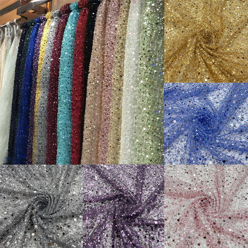 Pearl Sequined Fabric Mesh Pearl Embroidery Fabric DIY Clothing Adjuvant - 图片 15