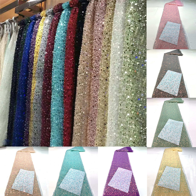 Pearl Sequined Fabric Mesh Pearl Embroidery Fabric DIY Clothing Adjuvant - 图片 19