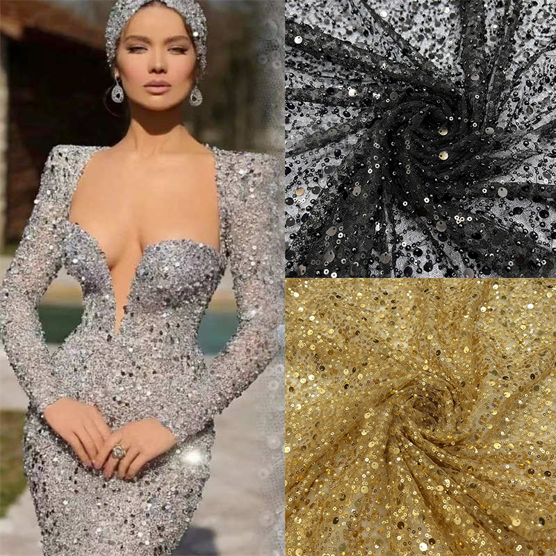 Pearl Sequined Fabric Mesh Pearl Embroidery Fabric DIY Clothing Adjuvant