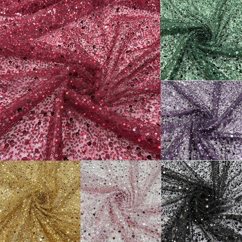 Pearl Sequined Fabric Mesh Pearl Embroidery Fabric DIY Clothing Adjuvant - 图片 18