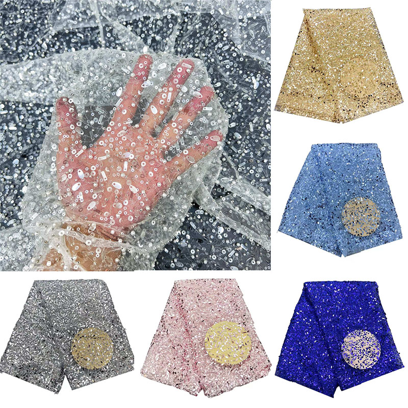 Pearl Melon Seeds Sequined Fabric DIY Clothing Wedding Sequined Fabric - 图片 15