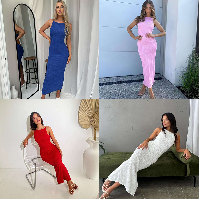 Summer Fashion Three-Dimensional Line Sexy Sling Slim Fit Dress Women's Clothing - 图片 19