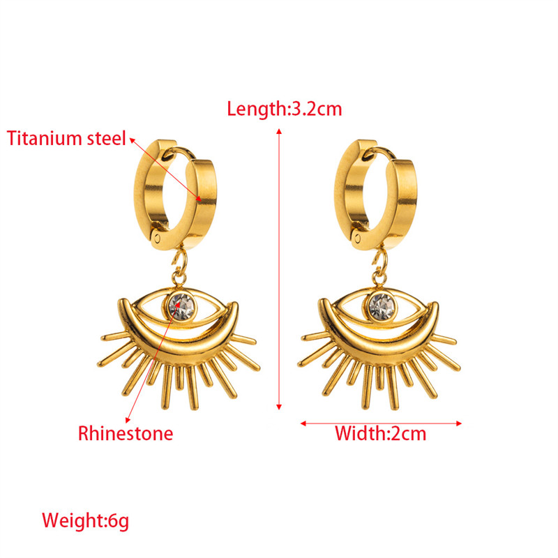 Delicate Bead-Set Diamond Titanium Steel Earrings Personality Geometric Heart-Shaped EarRings - Image 11