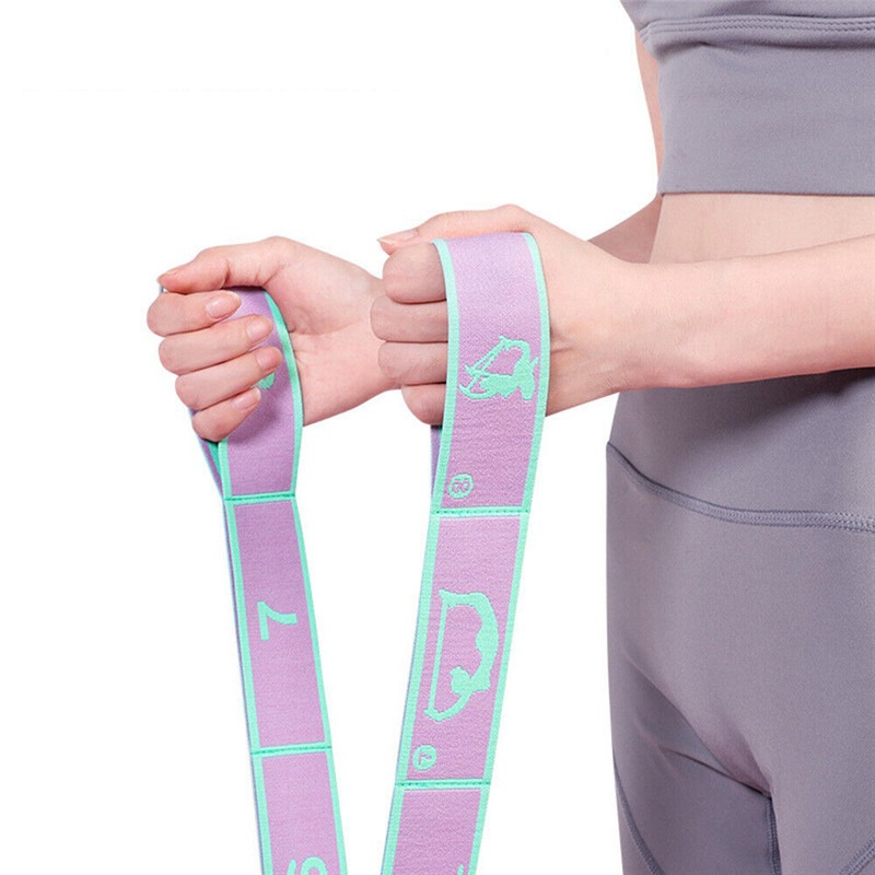 Yoga Belt with 10 Loops Gymnastics Dance Stretch Band Exercise Elastic Strap - 图片 9