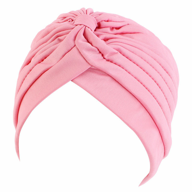 Women's Hat Head-Wrapping Hat Arabic Hat Base Hat Pleated Turban Solid Color Chemo Cap - 图片 17