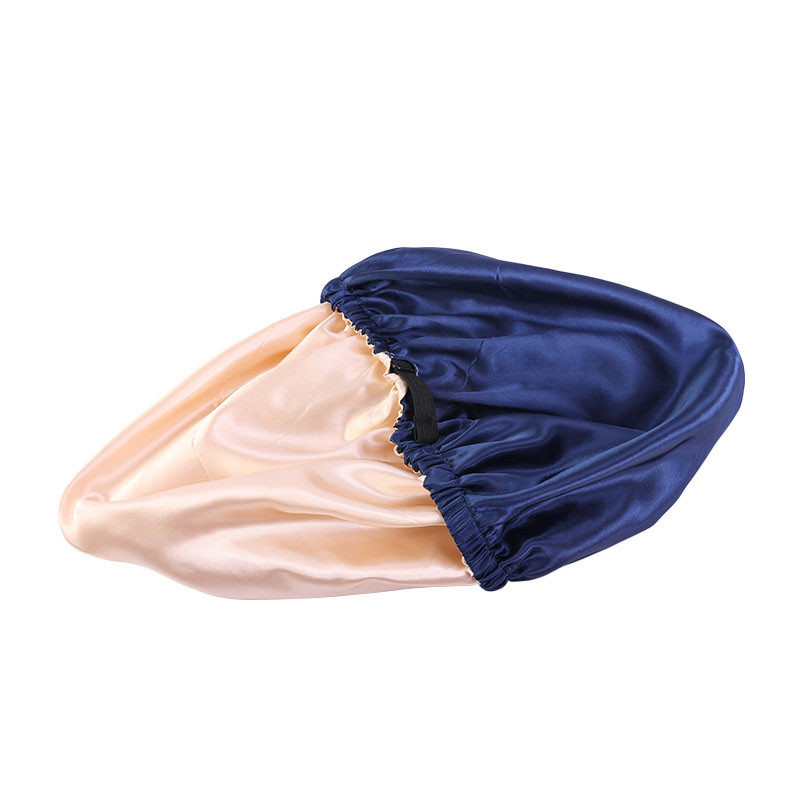 Satin Nightcap Invisible Flat Adjustable Buckle Artificial Silk Double Layer round Cap Shower Cap Beauty Hair Hat - 图片 14