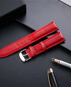 Spot Lizard Pattern Cowhide Watch Strap Bright Leather Watch Strap Accessories 12mm-24mm