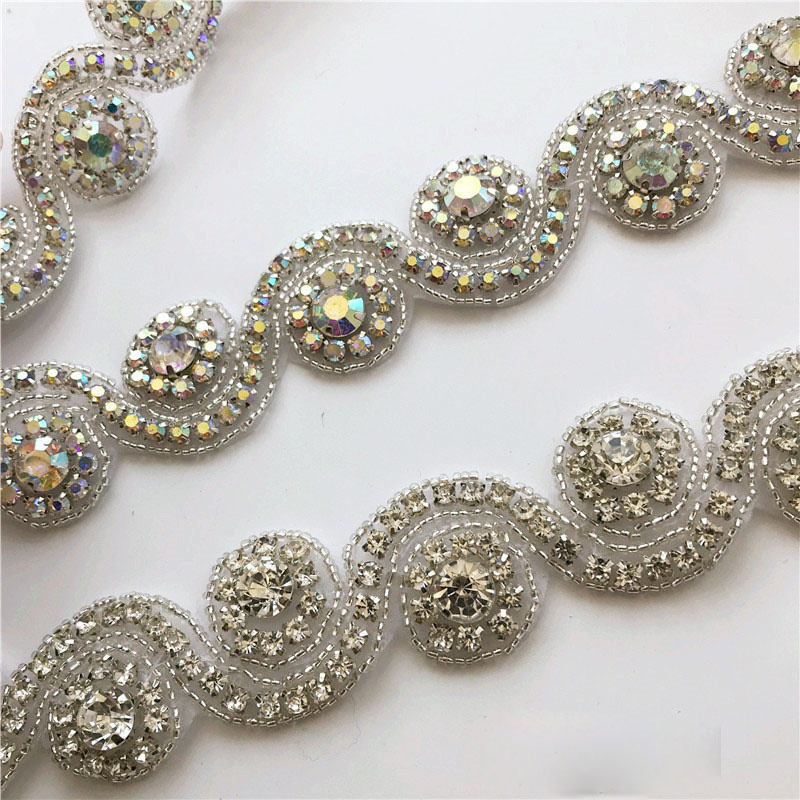 Wedding Dress Decoration Rhinestone Strip Accessories Bride Belt Cummerbund Ingredients - 图片 14