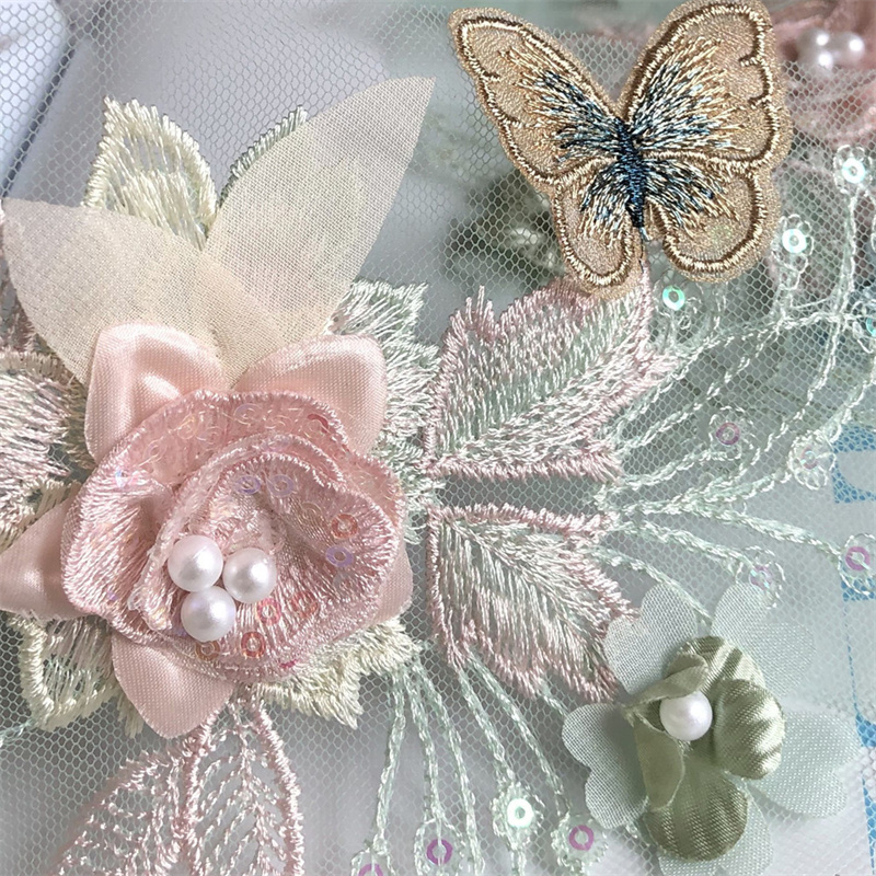 Three-Dimensional Sequin Flower Embroidery Beads Cloth Sticker Butterfly Patch Skirt Hanfu Decoration Accessories Diy - 图片 11