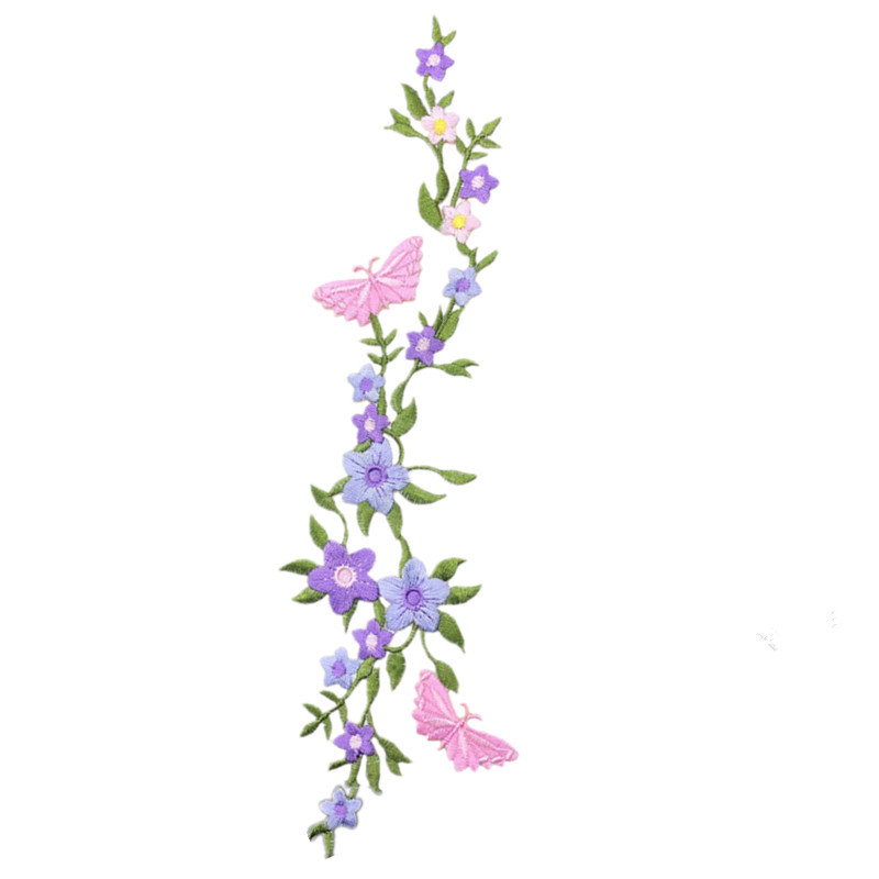 Pink Flower Computer Embroidered Cloth Sticker Patch Hole Adhesive Han Clothes Decoration Dance Skirt Accessories Diy - 图片 13