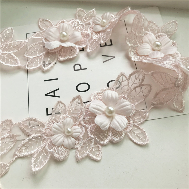 Organza Flower Lace Clothing Accessories Embroidery Mesh Lace Three-Dimensional Flower Diy Decoration Formal Dress Accessories - 图片 8