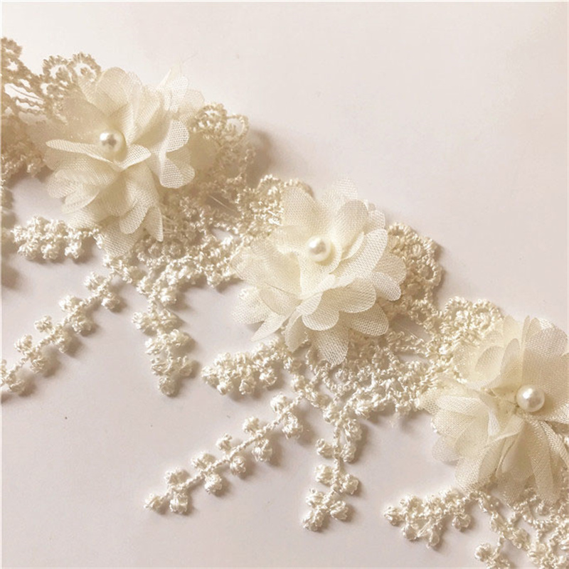Tassel Water Soluble Lace Chiffon Beaded Flower Clothing Coat and Cap Skirt Accessories Accessories in Stock - 图片 9