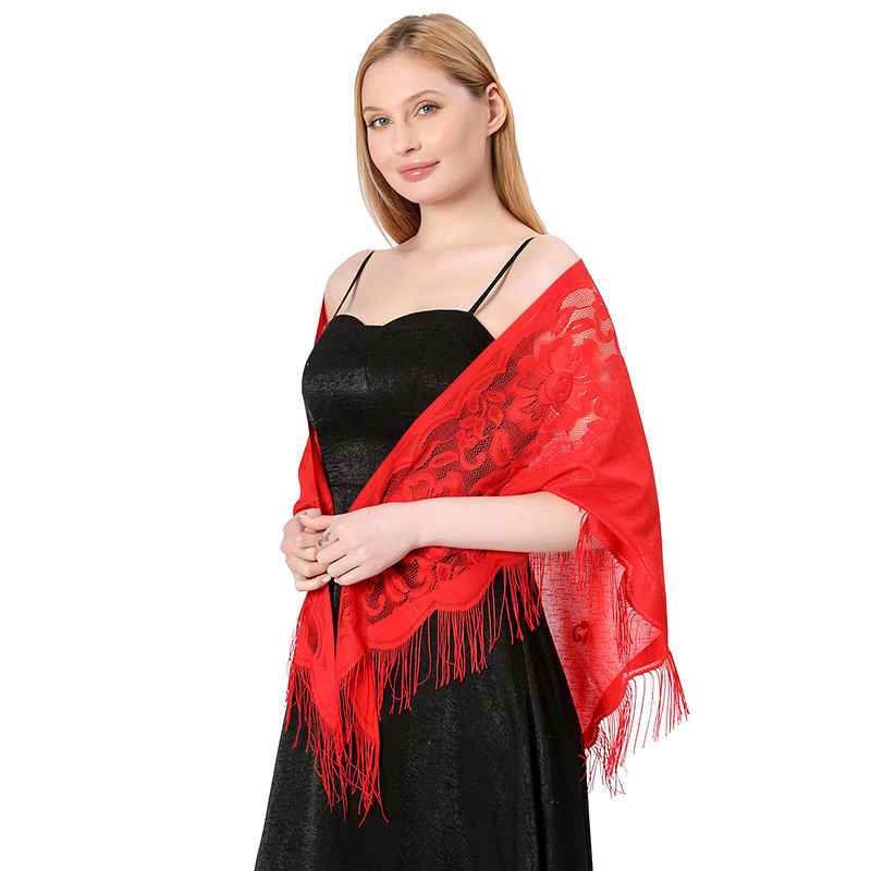 Lace Triangular Binder Shawl Wedding Dress Scarf Party Ball Dinner Shawl Fashion - 图片 15