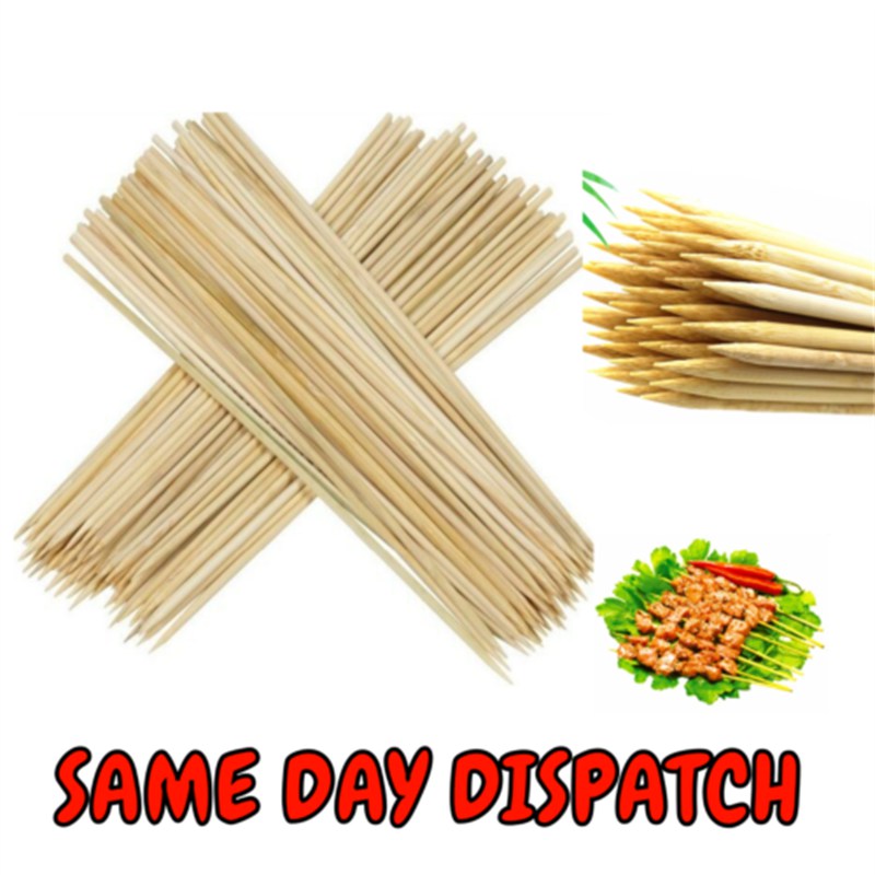 12-Inch Bamboo BBQ Skewers Sticks 180pcs For Barbecue Kebab Fruit Wooden Sticks - 图片 7