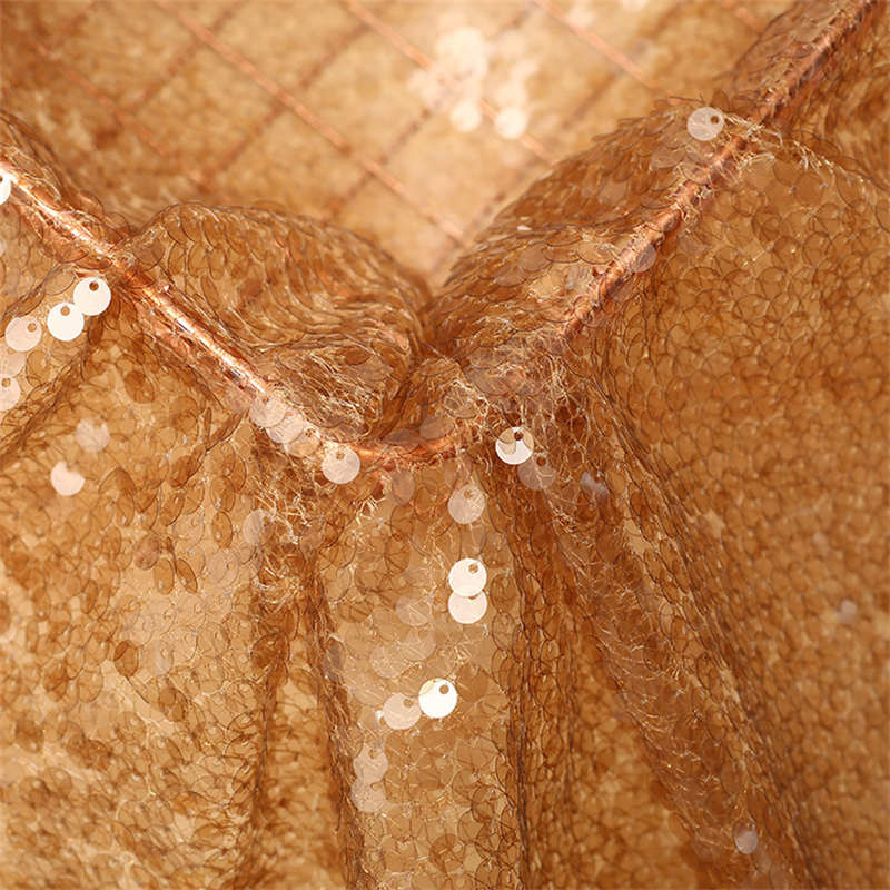 Transparent Gold Sequined Chip Fabric DIY Solid Color Sequin Fabric Polyester Cloth - 图片 7