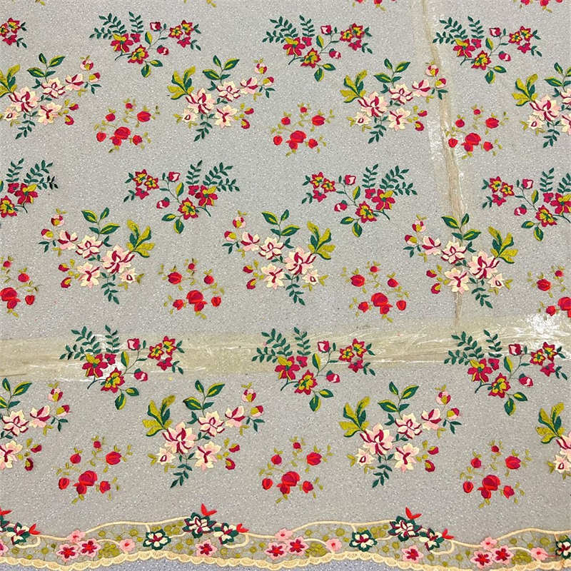 Apricot Black Water Soluble Soft Flower Embroidery Fabrics Lace DIY Fabric - Image 11