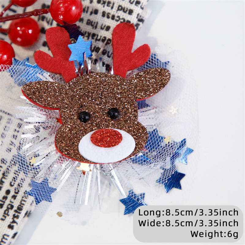 2PC Christmas Hairpin Headdress Children's Party Decor Cartoon Side Clip Christmas Duckbill Clip - Image 21