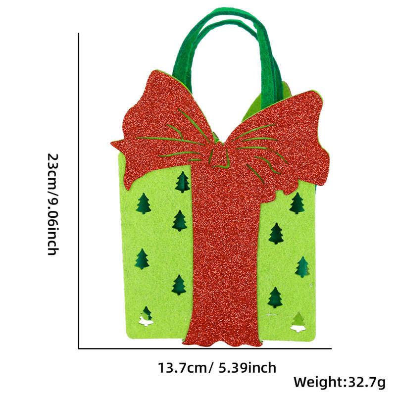 New Arrival Felt Christmas Handbag Christmas Eve Apple Bag Christmas Decorations Cartoon Elk Candy Bag - 图片 17