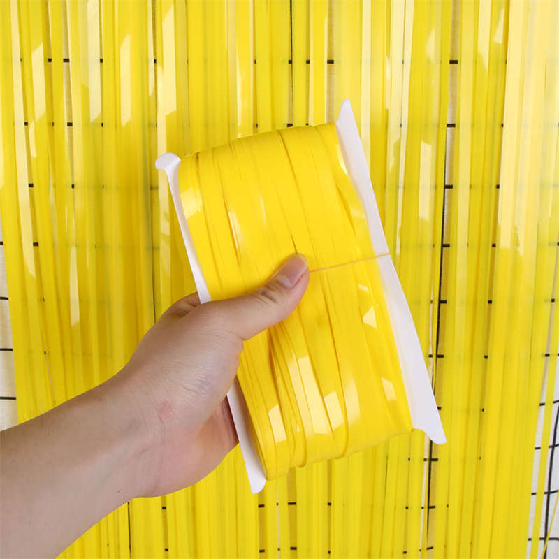 2PC Macaron Tinsel Curtain Birthday Background Wall Layout Party Decor Rain Silk Door Curtain - 图片 16