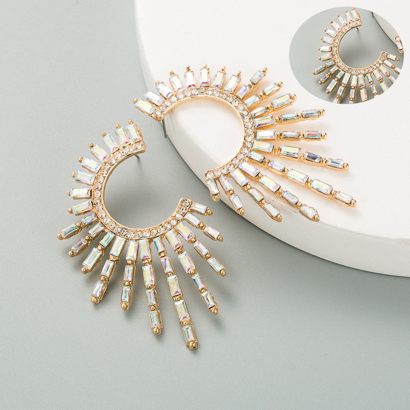 Alloy Diamond Rhinestone Full Diamond Earrings Female Graceful Earrings Bohemian - Image 8