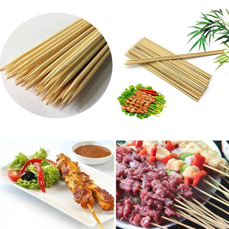 12-Inch Bamboo BBQ Skewers Sticks 180pcs For Barbecue Kebab Fruit Wooden Sticks - 图片 10