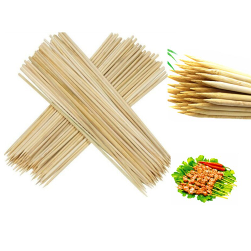 12-Inch Bamboo BBQ Skewers Sticks 180pcs For Barbecue Kebab Fruit Wooden Sticks - 图片 8