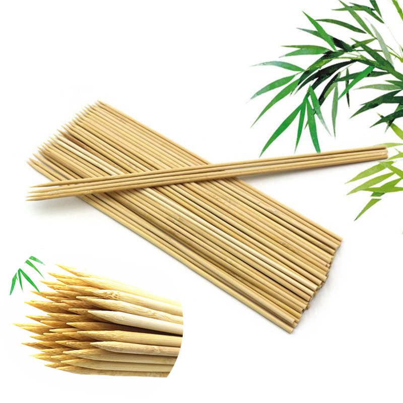 12-Inch Bamboo BBQ Skewers Sticks 180pcs For Barbecue Kebab Fruit Wooden Sticks - 图片 11