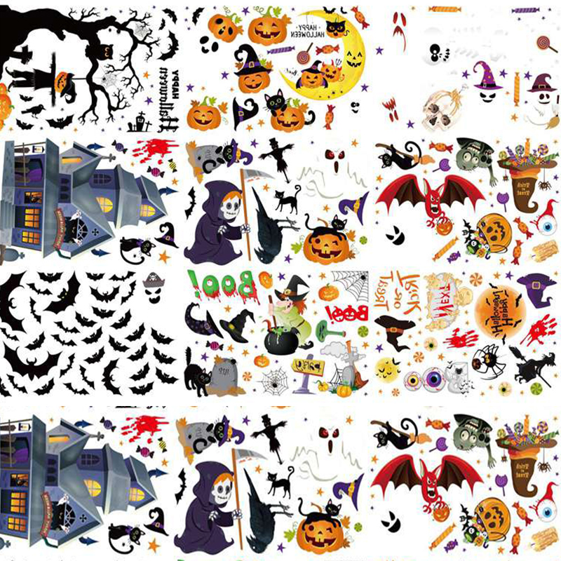 Double-Sided Halloween Horror Wall Stickers Bedroom Living Room Window Decor - Image 4