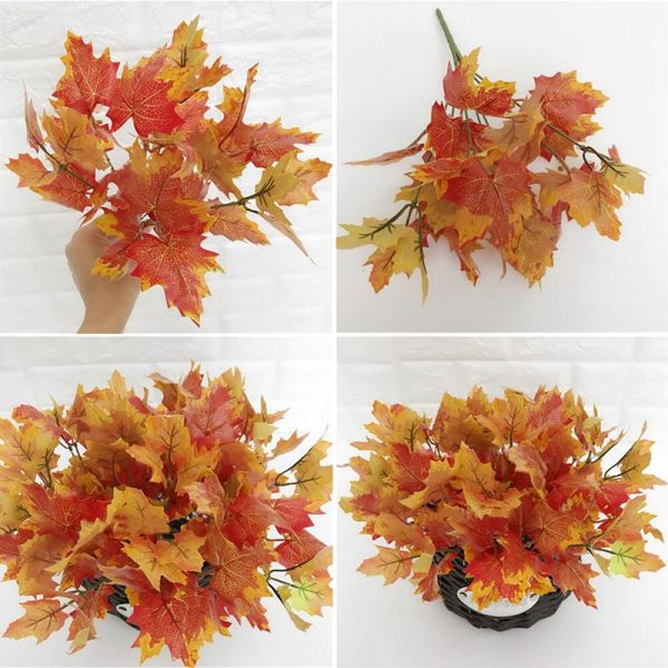 Artificial Autumn Maple Leaf Wedding Christmas Party Decor Autumn Fake Leaves - Image 8