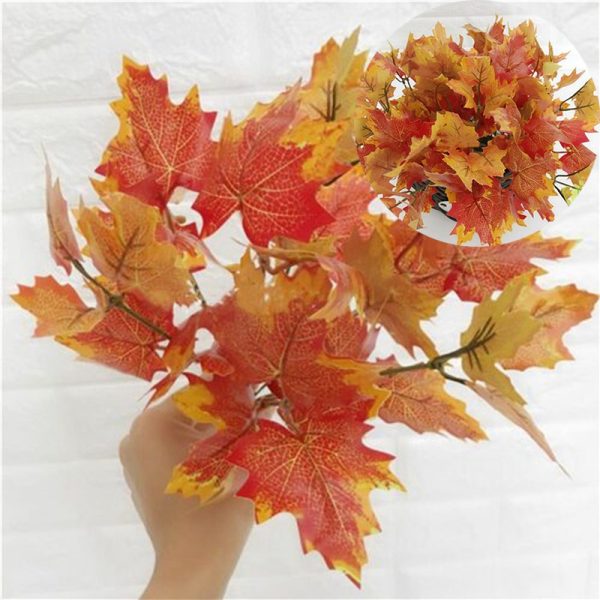 Artificial Autumn Maple Leaf Wedding Christmas Party Decor Autumn Fake Leaves - Image 14