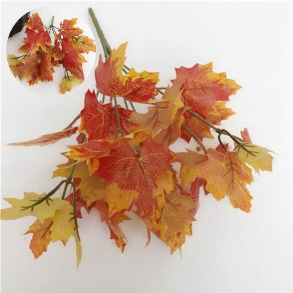 Artificial Autumn Maple Leaf Wedding Christmas Party Decor Autumn Fake Leaves - Image 7