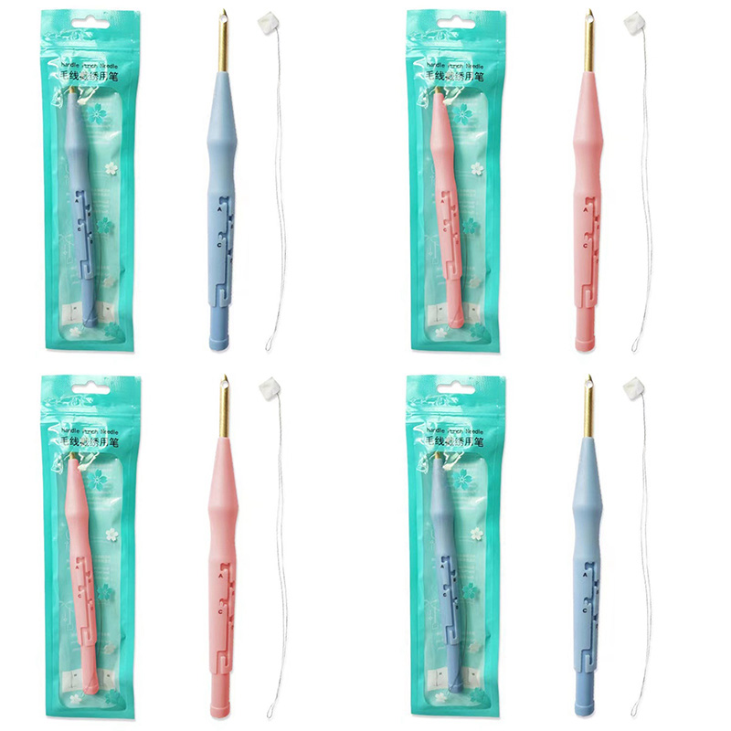 Embroidery Kit Punch Needle Stitching Tool Magic Embroidery Needle Pen Weaving Tool Knitting Sewing Tools for DIY Carpet Hook - 图片 7