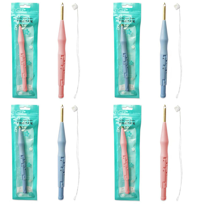 Embroidery Kit Punch Needle Stitching Tool Magic Embroidery Needle Pen Weaving Tool Knitting Sewing Tools for DIY Carpet Hook - 图片 8